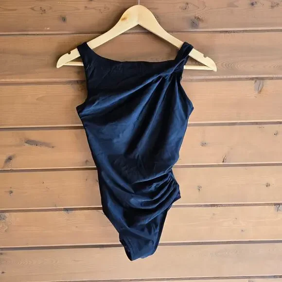 Miraclesuit Avra Swimsuit NWOT One Piece Black US 8 Swim Bathing Suit Slimming - Picture 2 of 5